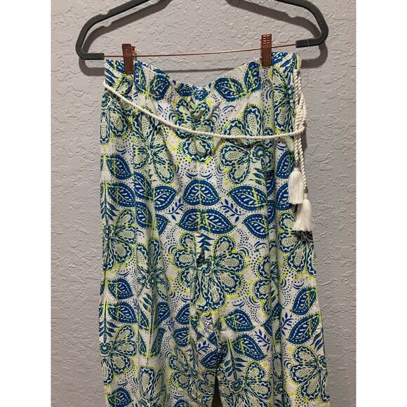 CeCe Wide Leg Linen High Waisted Pants Size L NWOT Coastal Preppy - Picture 3 of 6